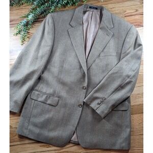 46R👌🏽LRL Ralph Lauren Herringbone 100% Wool Suit Blazer Sport Coat Jacket